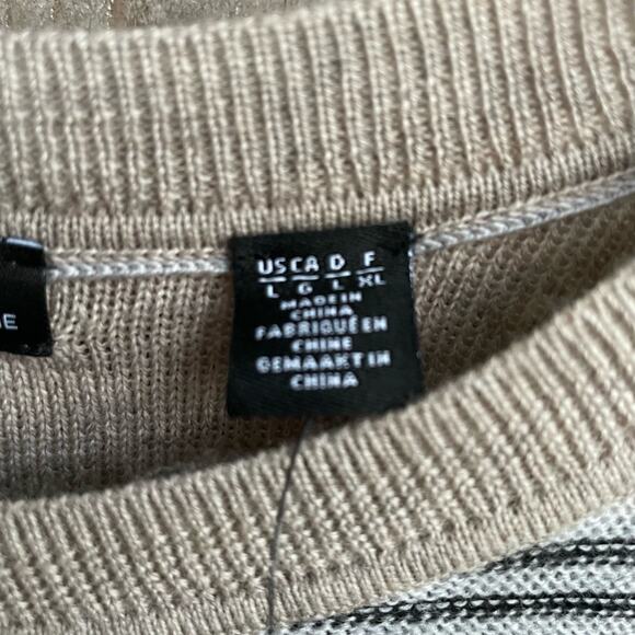 Saks Fifth Avenue Sweater Extra Fine Merino Wool Italy Striped Large NWT Preppy - Picture 10 of 11